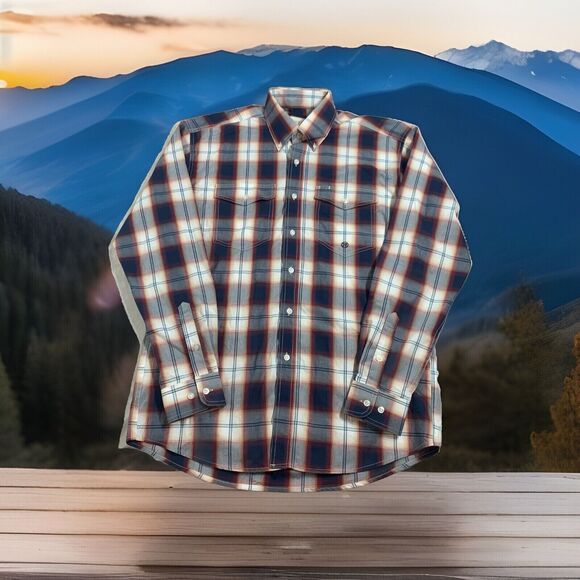 Roper Western Shirt‎ Mens Size M Button Down Plaid Cowboy Rodeo Pockets - Picture 2 of 7